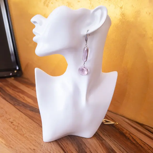 Orecchini Duo Radiance: Vetro Cristallo Lite Rose