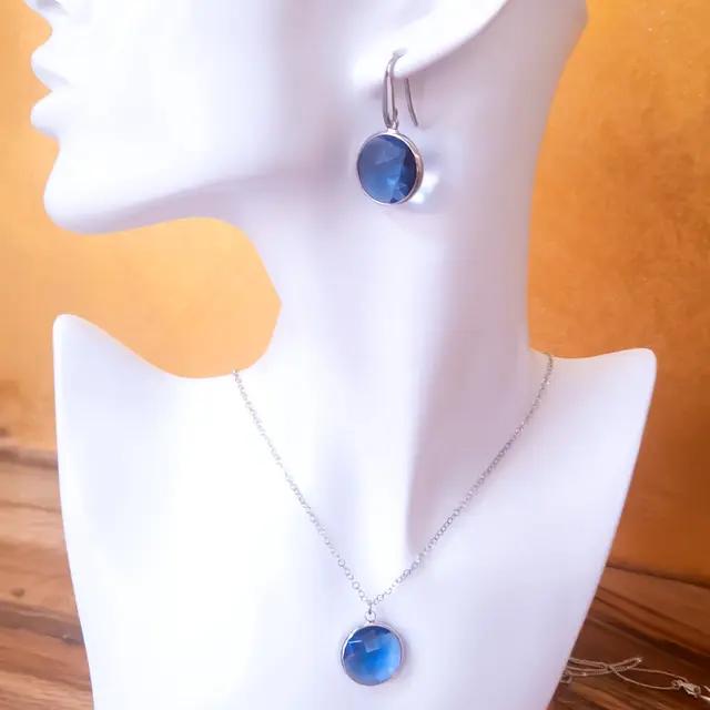 Orecchini Celestial Blue: Vetro Cristallo Orecchini Celestial Blue: Vetro Cristallo