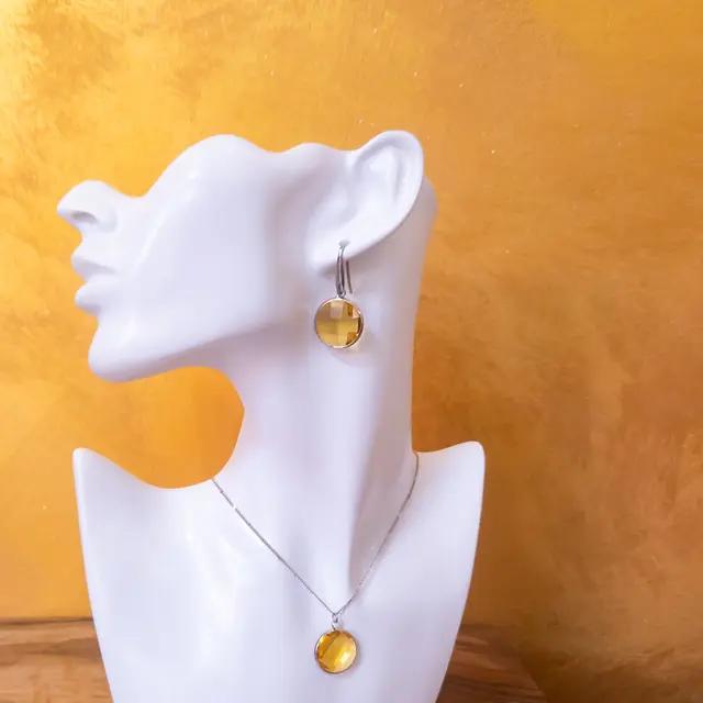 Orecchini Topaz Glow: Vetro Cristallo Topazio