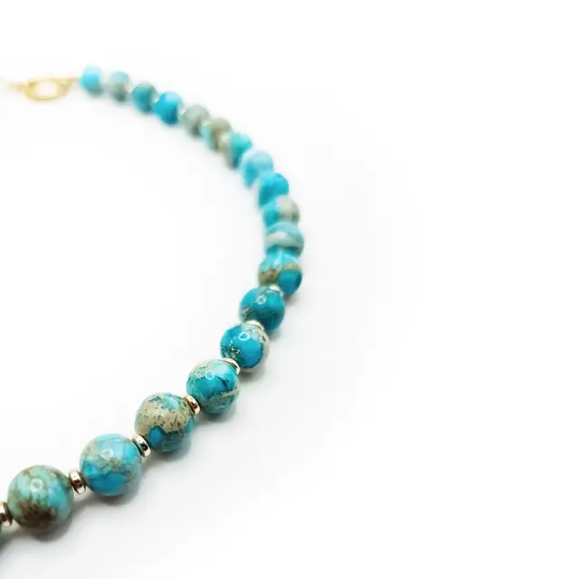 Blue Imperial Jasper collana in pietre naturali