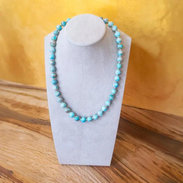 Blue Imperial Jasper collana in pietre naturali