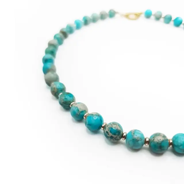 Blue Imperial Jasper collana in pietre naturali