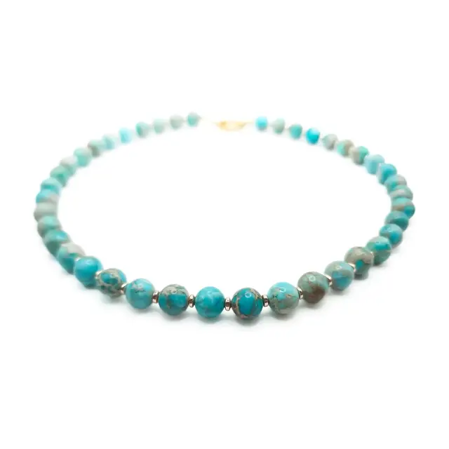 Blue Imperial Jasper collana in pietre naturali