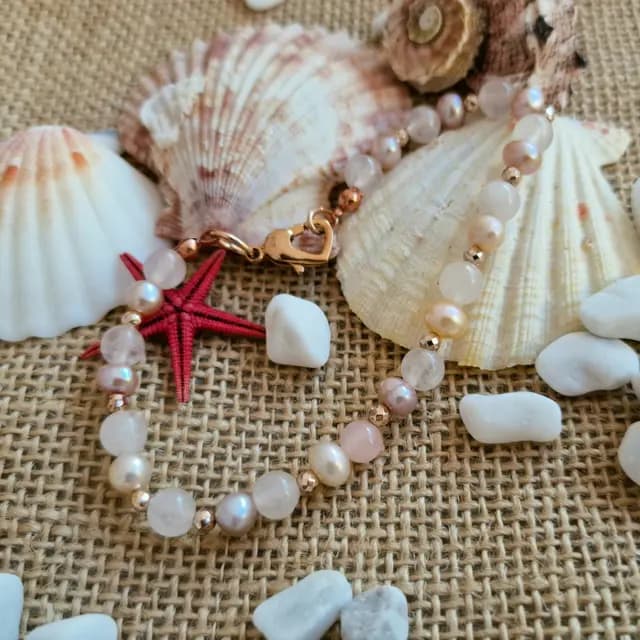 Bracciale perle, quarzo e ematite rosa — foto 4