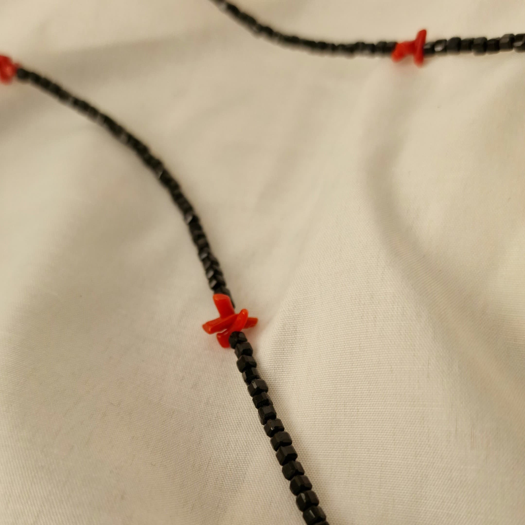 Collana lunga tormalina e corallo — foto 3