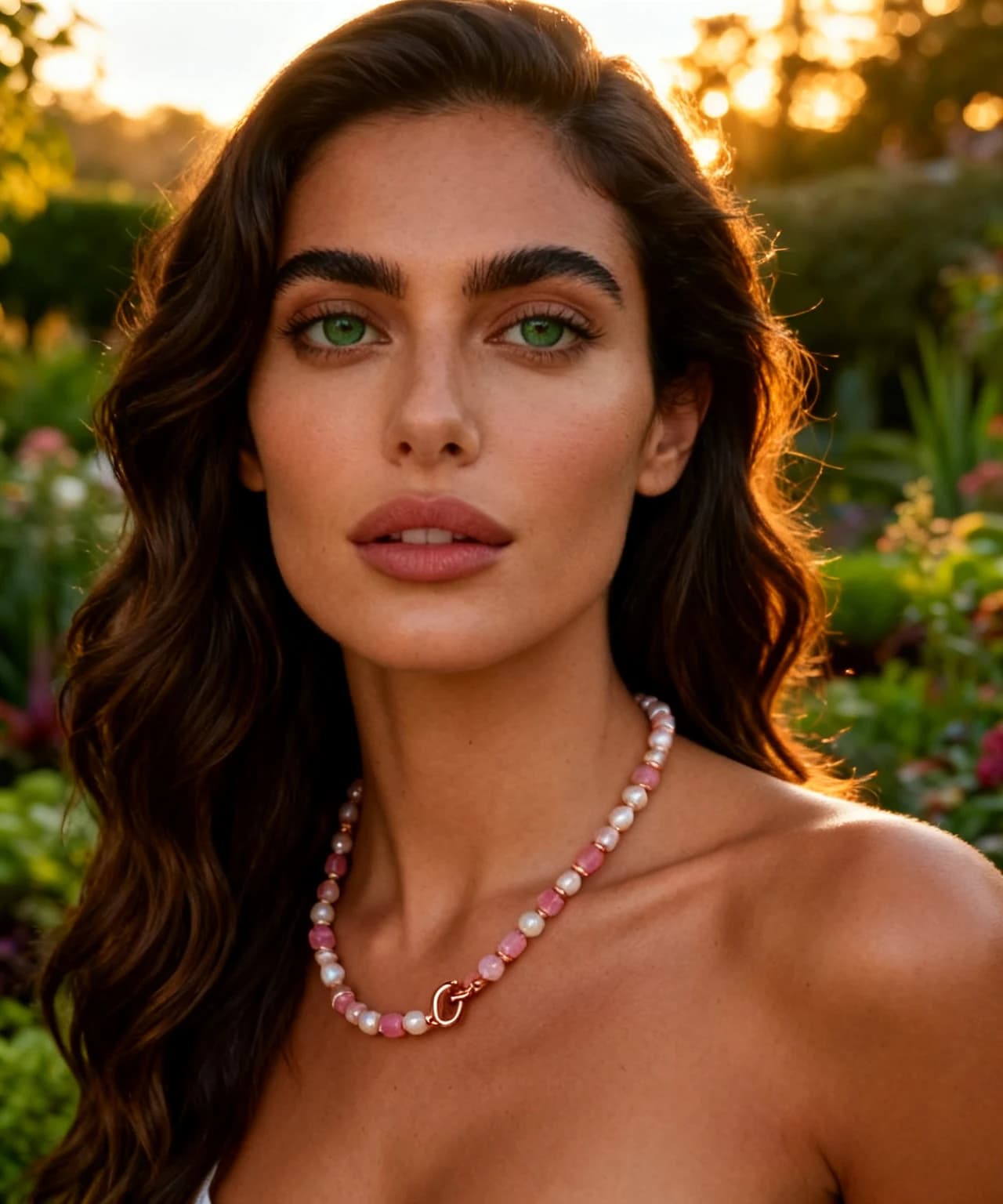 Collana Perle a chicco di riso, Quarzo ciliegia e ematite rosa — foto 1