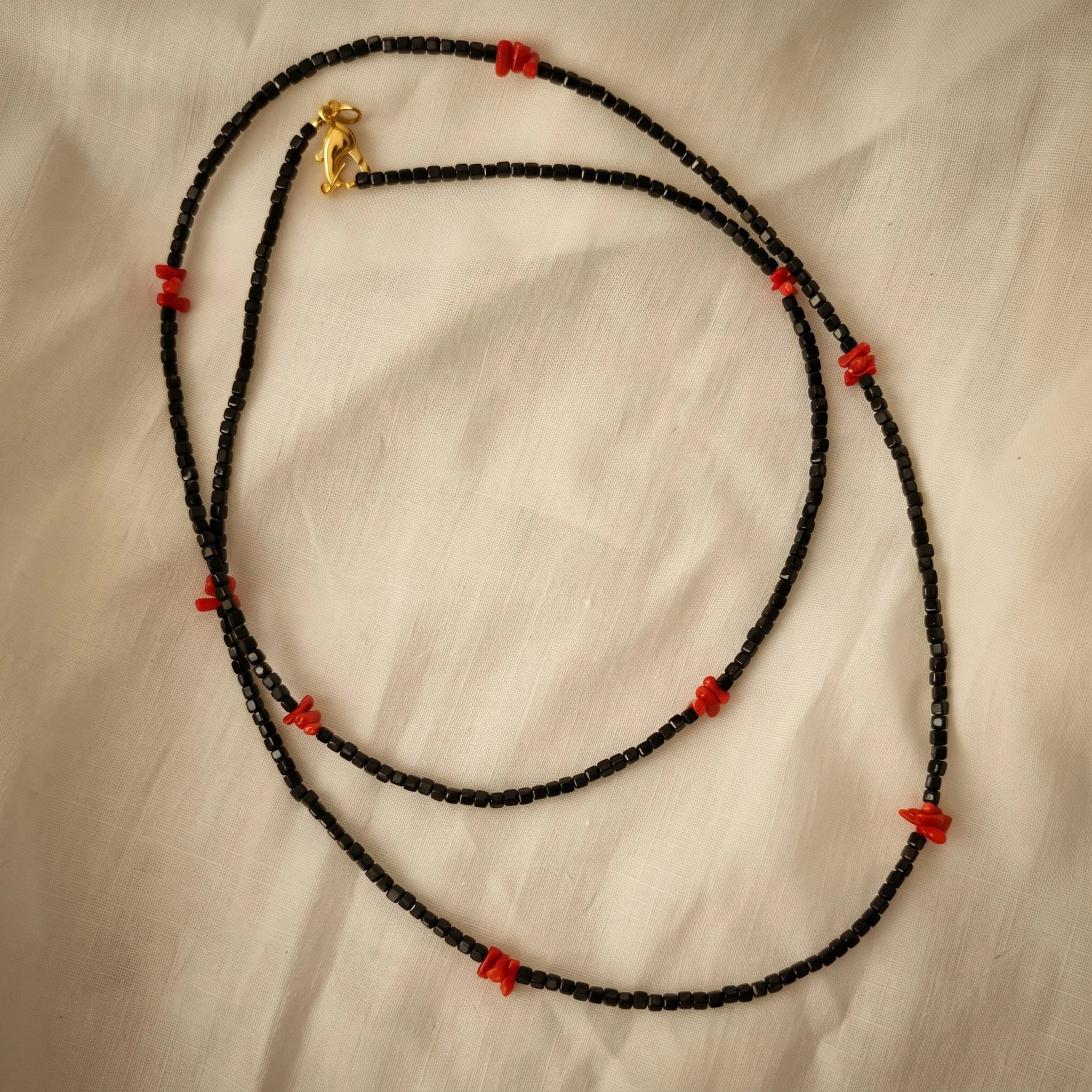 Collana lunga tormalina e corallo — foto 2