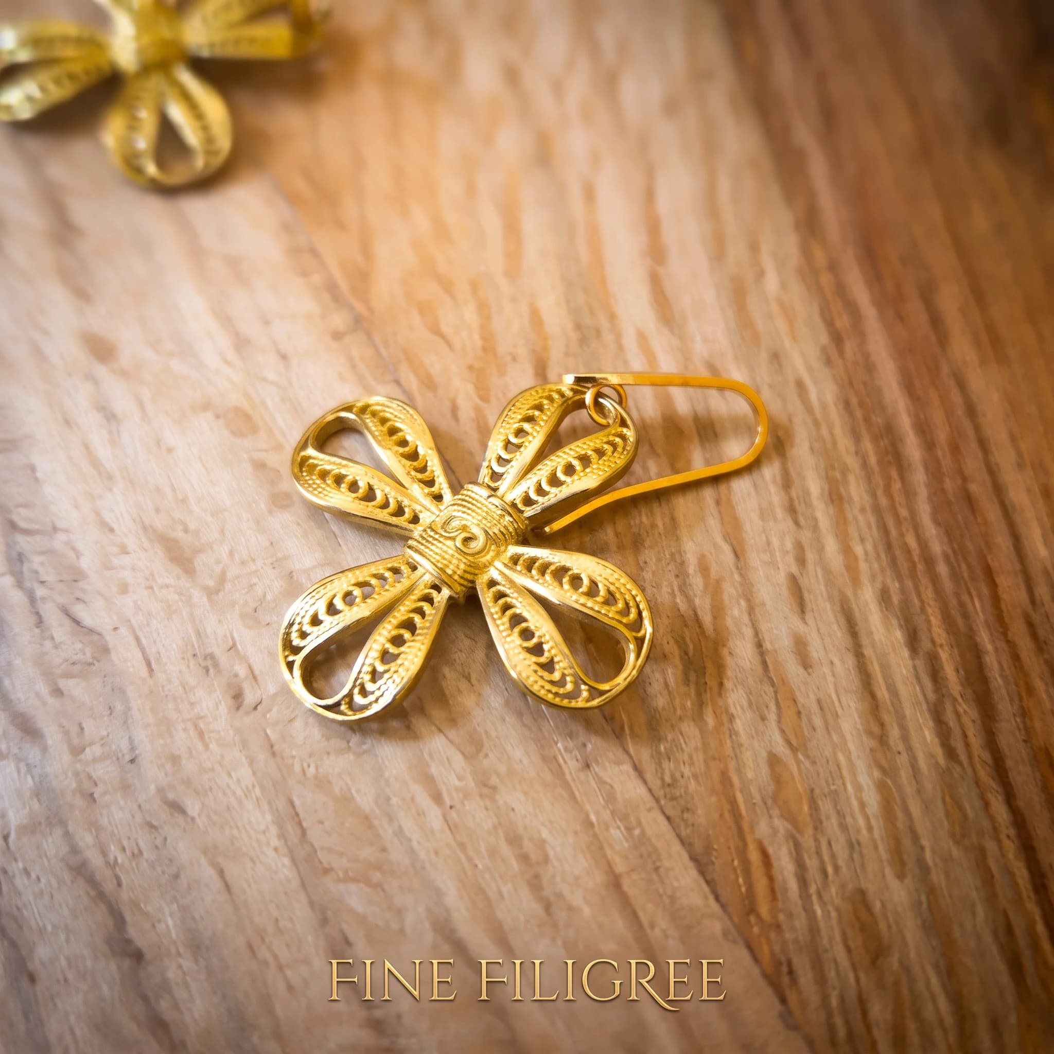 Orecchini ottone a fiore — foto 2