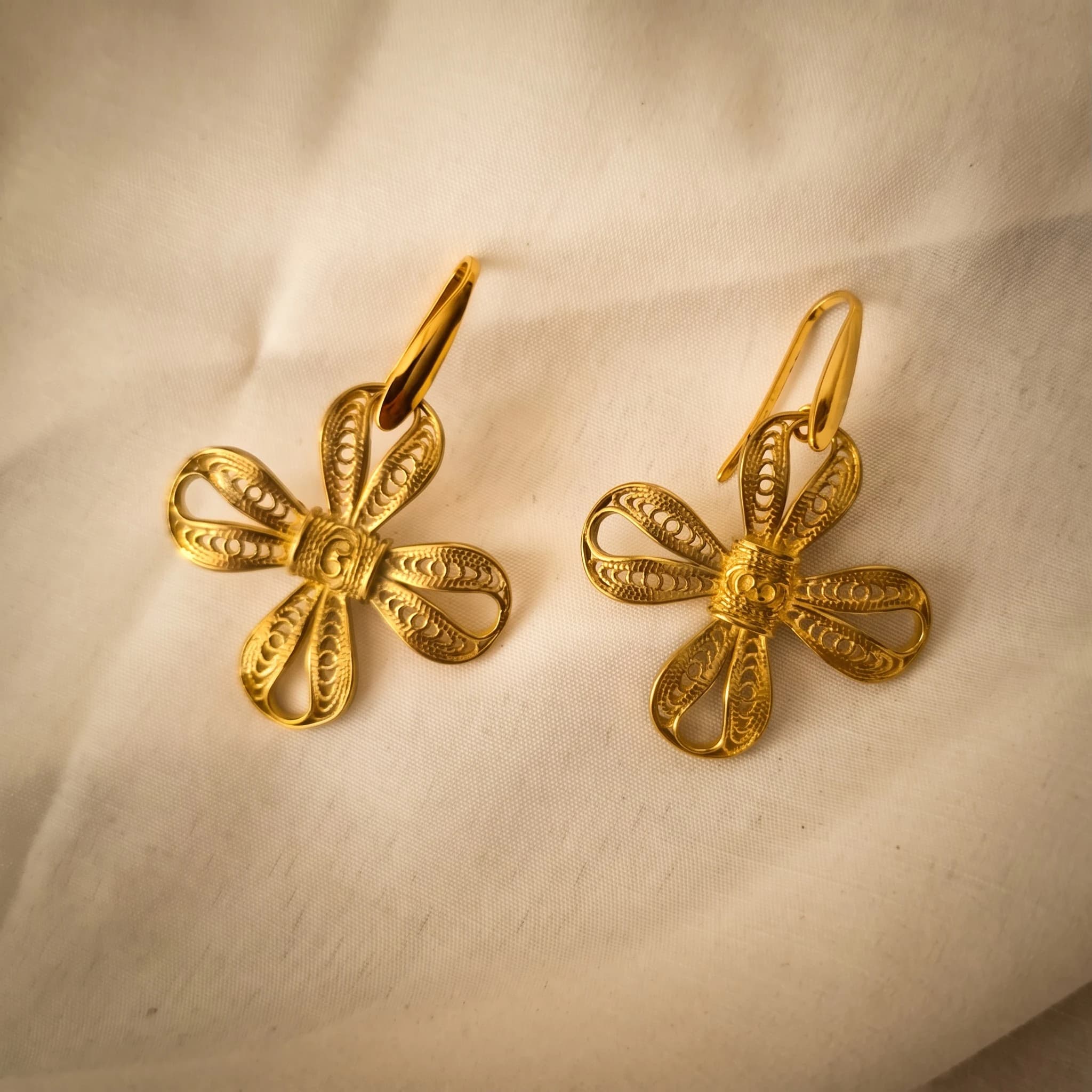 Orecchini ottone a fiore — foto 4