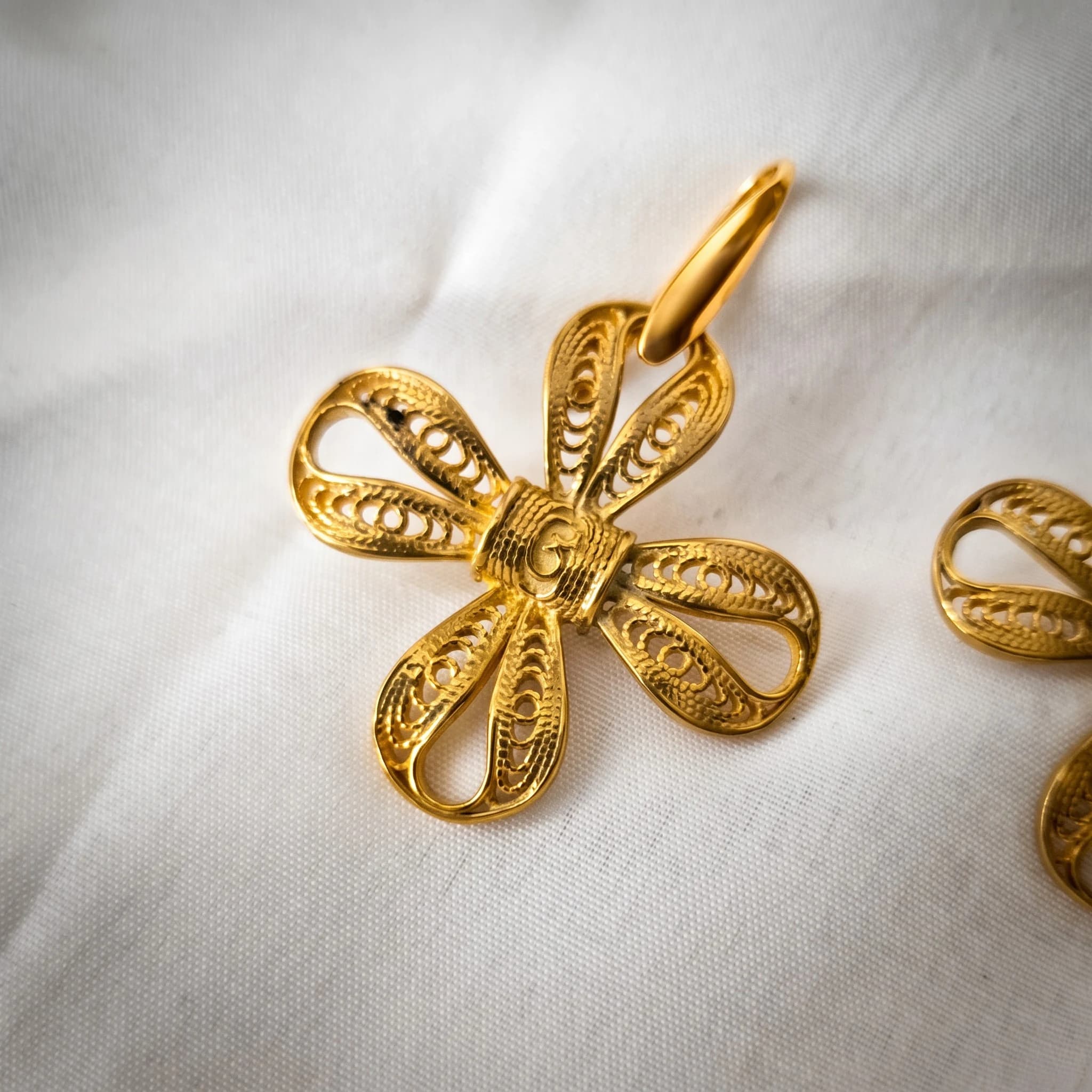 Orecchini ottone a fiore — foto 6