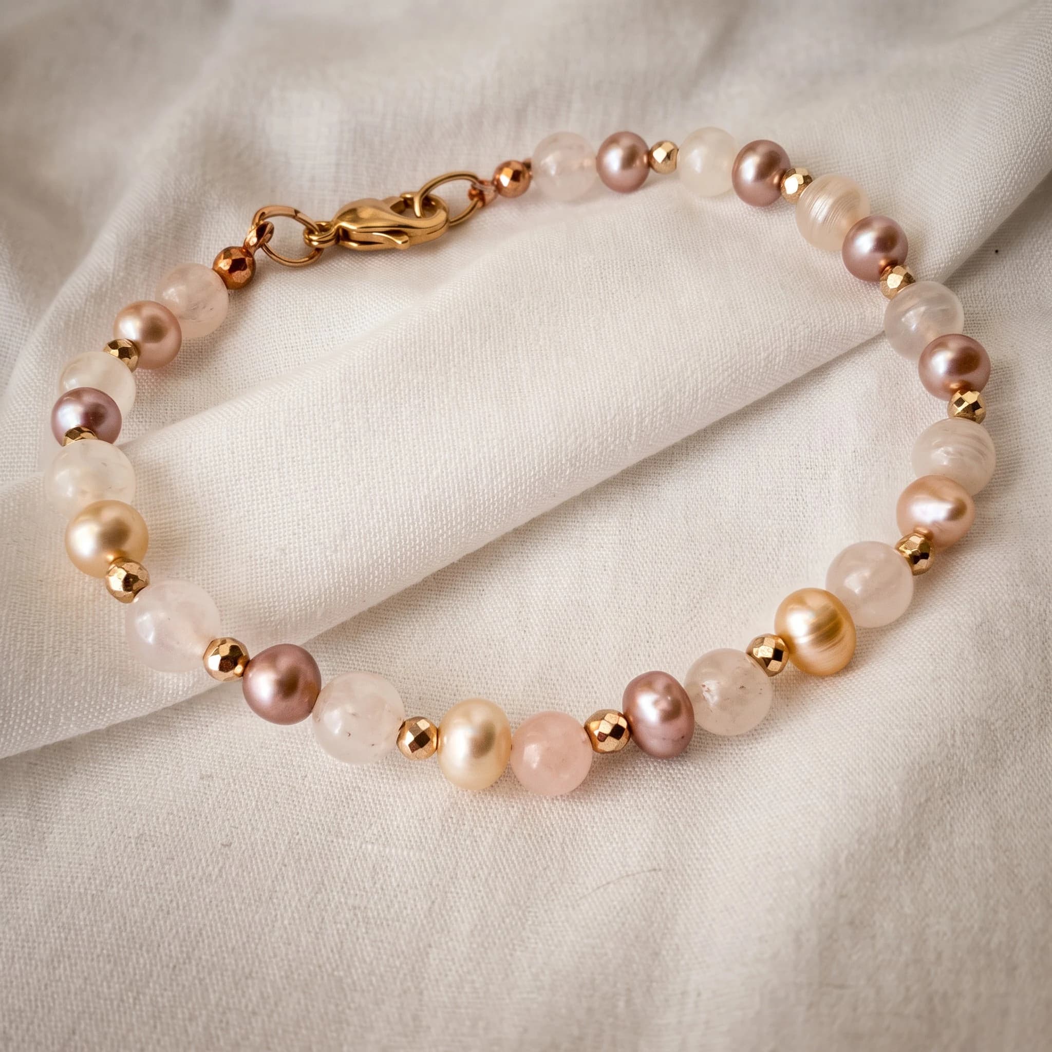 Bracciale perle, quarzo e ematite rosa — foto 5