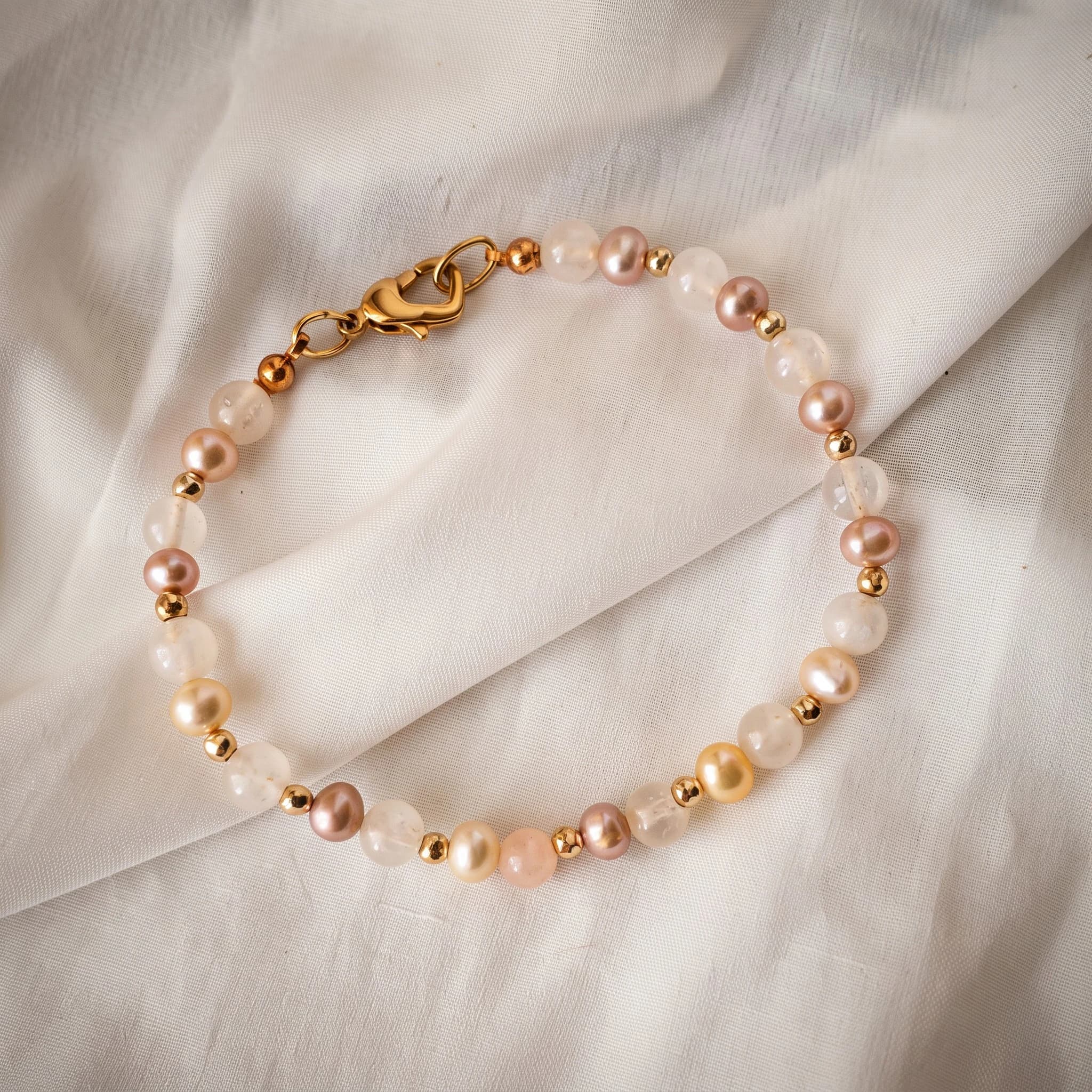 Bracciale perle, quarzo e ematite rosa — foto 6