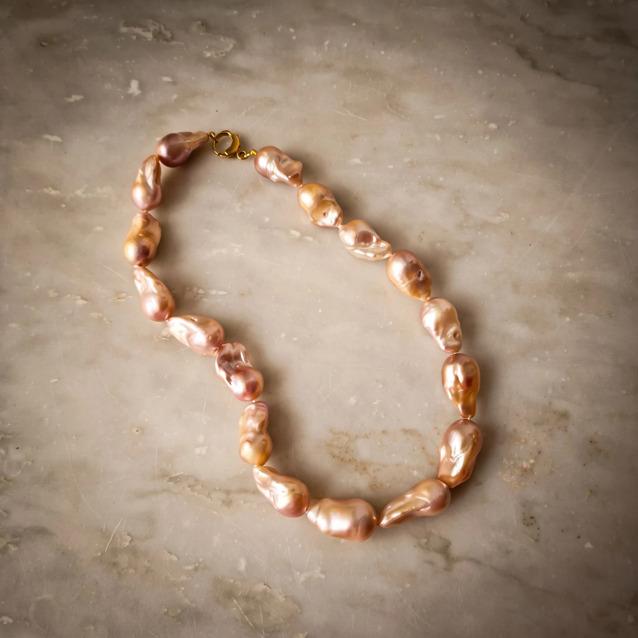 Girocollo grandi perle barocche rosa — foto 5